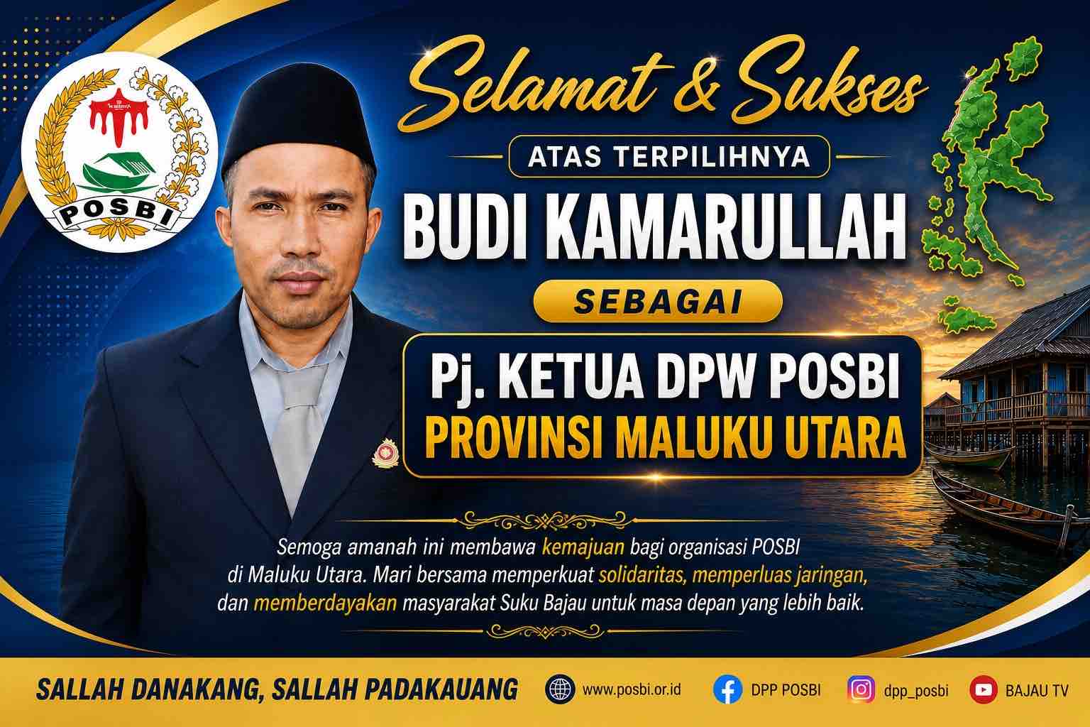 Budi Kamarullah Jadi Pj Ketua DPW POSBI Maluku Utara, DPP Dorong Pembentukan Kepengurusan hingga Tingkat Desa